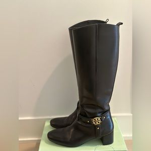 Tory Burch leather knee-high black boots